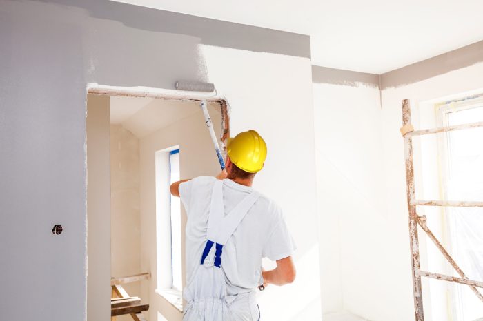 safe and professional insured house painter at a new construction home